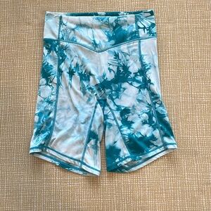 Vitality Athletica Balance Teal Tie-Dye biker shorts